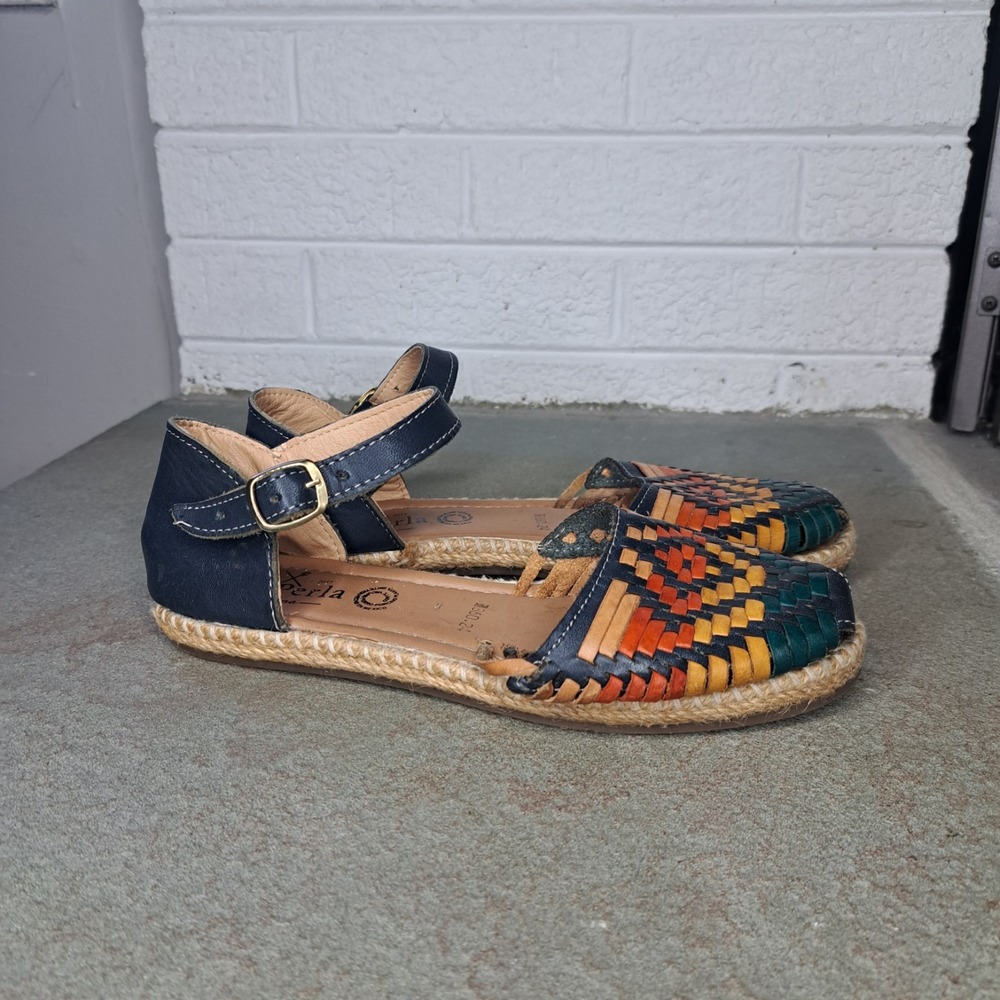 Authentic Artisanal Boho Handmade Mexican Huarache La Perla Sandals Women's 7